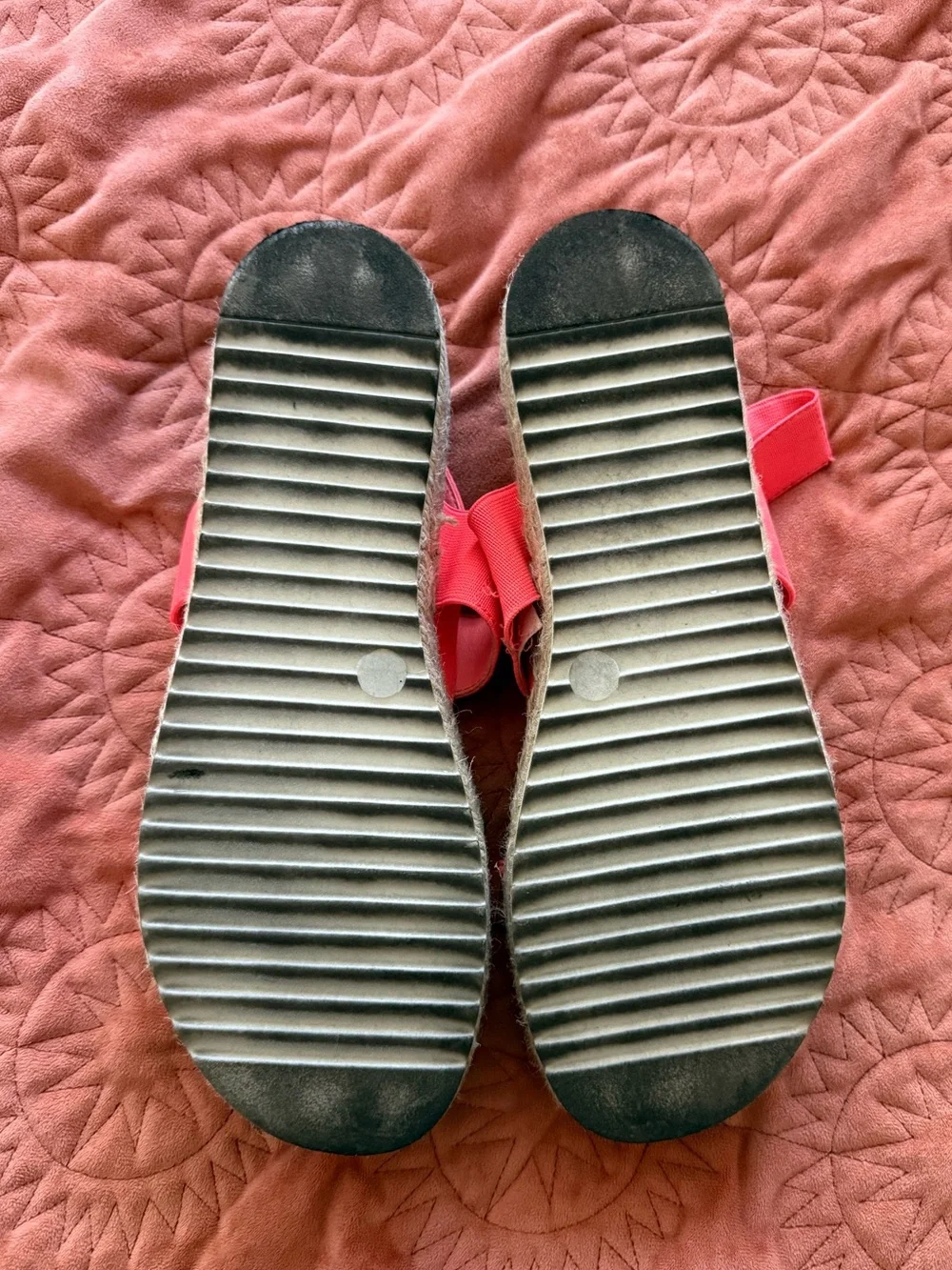 Madden Girl Women’s Neon Coral Elastic Strap Sandals